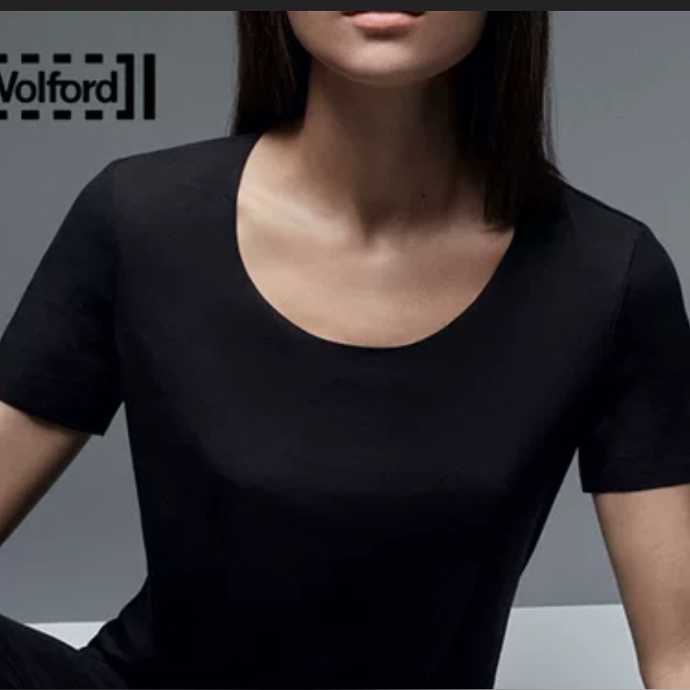 Wolford  Black Short Sleeve Top